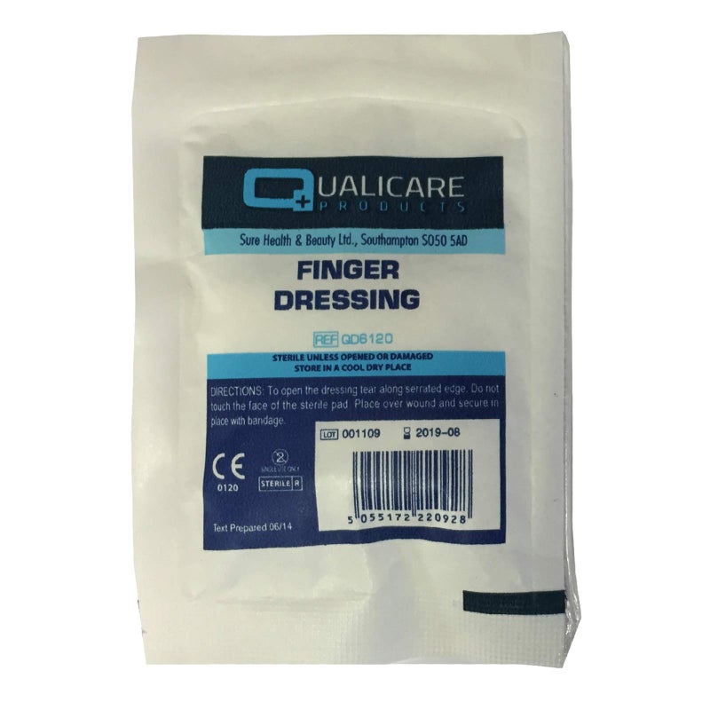 10 PACK OF QUALICARE FIRST AID STERILE MEDICAL ADHESIVE FINGER WOUND CUT BANDAGE DRESSINGS